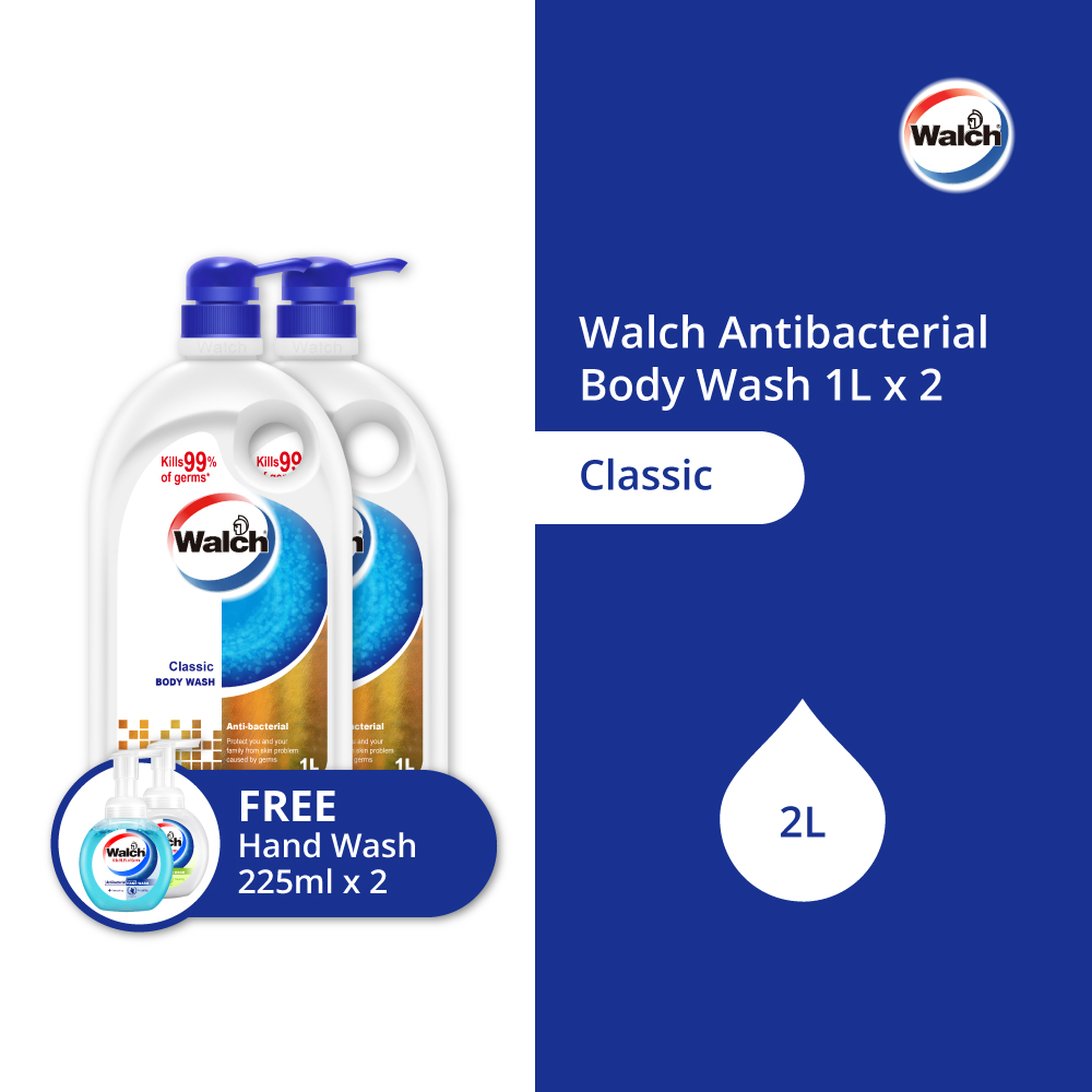 Walch® Antibacterial Body Wash 1L x 2 with FREE gift worth $6.60