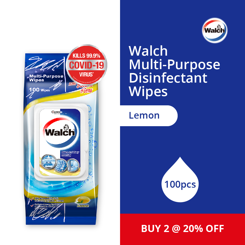 Walch® Multi Purpose Disinfectant Wipes 100pcs – Lemon