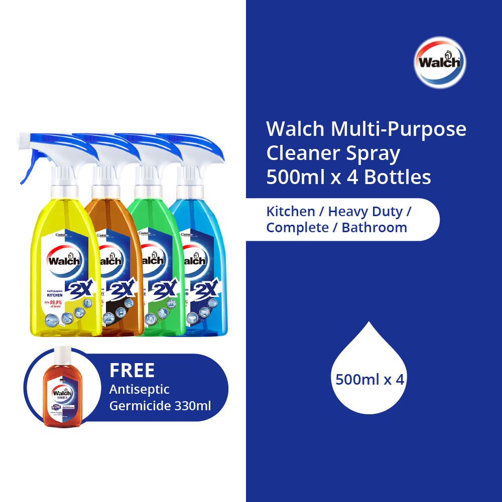 Walch® Multi Purpose Cleaner Spray 500ml x 4 with FREE gift worth $4.50