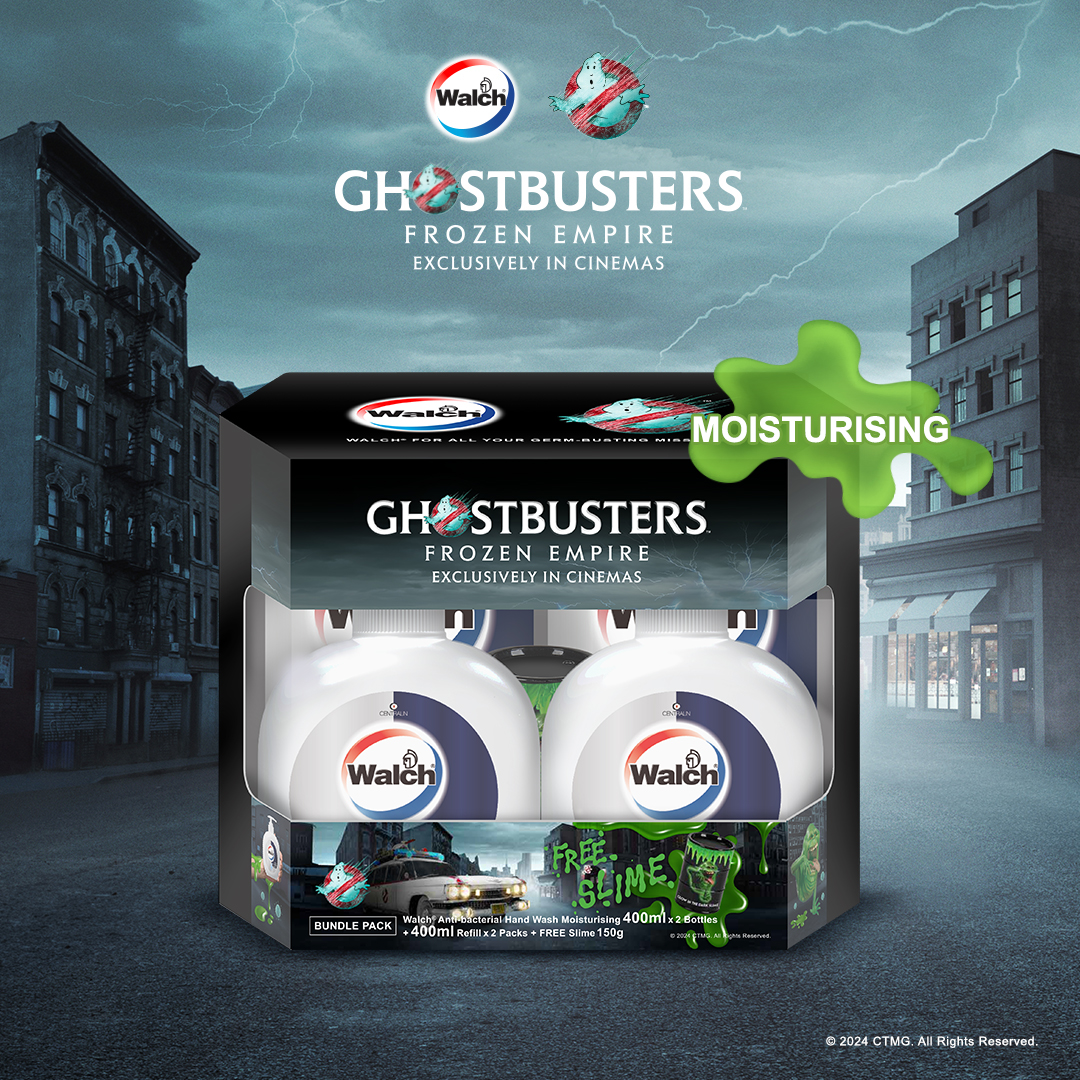Walch® Ghostbusters Anti-bacterial Hand Wash 400ml x 2 Bottles + Refill 400ml x 2 Packs Free Slime – Moisturising